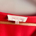 Solitaire Size M coral orange red eyelet floral dress with ruffle sleeves Photo 6