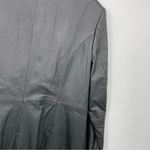 Newport News Black Leather Coat Longline Laser Cut Size Large Photo 12