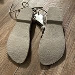 Free People  Vacation Day Gladiator Silver Leather Wrap Sandals 37.5 Photo 4