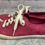 Coach Pink Magenta Signature C Logo Lace Up Sneakers Size 7.5B Casual Photo 4