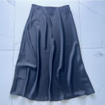 Zeagoo  skirt size Medium black satin silk midi  Photo 0