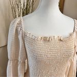 Revolve  SNDYS Gingham Courtney Dress in Cream Size 8‎ Smocked Midi Photo 4