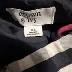 Crown & Ivy  Women’s Jacket XL Hoodie Gingham Blue Beige Pink Photo 2