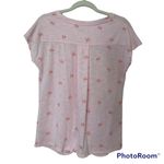 IZOD  Pink Flamingo Top with Twist Hem size medium Photo 2