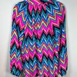 Lilly Pulitzer Women's Elsa Blouse Shirt Hearts a Flutter Chevron Vibrant Small Photo 9