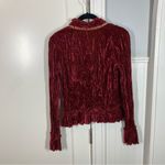Alberto Makali crushed velvet embellished button front blouse size small vamp Photo 5