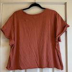 Wild Fable  | Orange Basic Crop Top T-Shirt Distressed Neck Size XXL Raw Hems Photo 5