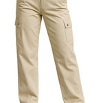 Lee Riveted Beige Cargo Pants Straight Leg Mid Rise Eased Fit Size 12 Tan Photo 0