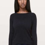 Lululemon Unity Drop Back Cashmere Sweater Black Long Sleeves Open Back Photo 0