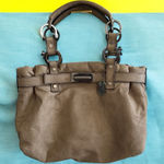 LANVIN Taupe Brown Leather Satchel Handbag Photo 0