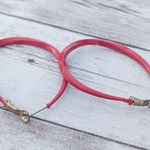 Vintage Stud Earrings Elongated Red Twisted Hoops 2" Large Photo 6