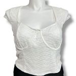 Wild Fable Womens Lace Bustier Shirt Top Cap Sleeve Scoop Neck Stretch White XXL Photo 0