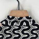 Slinky Brand Slinky Womens Size M‎ Black & White Zigzag Lace Knit Open Front Cardigan Photo 9