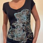 Y2k sequin hibiscus top super Blue Size XS Photo 3