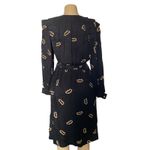 Vintage Argenti Black Silk Midi Dress Polka Dot Long Sleeve Sz 10 Hong Kong Photo 1
