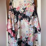 Avenue Women’s Vintage Kimono Style Floral Belted Plus Robe Black Size 1X Photo 5