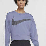 Nike  Women's Dri-FIT Fleece Sparkle Logo Top Pullover Oversized Blue Size S Photo 0