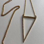 No Brand | Gold Diamond Triangle Outline Long Necklace Statement Bold Accessory Photo 1