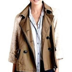 Anthropologie  Hei Hei Olive‎ Green Shimmer Sequin Sleeve Anorak Jacket Coat XS Photo 0