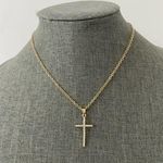 Boutique Gold tone rhinestone cross necklace Photo 0