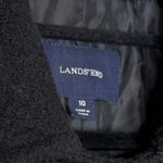 Lands' End  Wool Blend Button Front Long Sleeve Lined Peacoat Size 10 Black Coat Photo 3