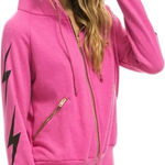 Aviator Nation  Hot Pink 4 Bolt Zip Hoodie XL EUC Photo 0
