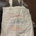 Loft Cream Graphic Tote NWT Photo 1