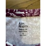 kim rogers  Women Size Medium Long Sleeve Shirt‎ Deer Fox Print Stretch Holiday Photo 2