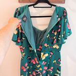 Unique Vintage  1940s Butterfly Print Green Midi Dress Size 14 Photo 4