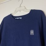 Hill House  navy blue soft pullover embroidered knit sweater size Large Photo 1