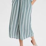 American Eagle XS Pants Wide Leg Crop High Waisted Striped Culotte Resort Beachy Photo 0