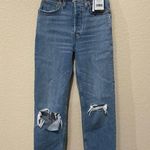 RE/DONE 70s Stove Pipe High-Rise Distressed Crop Jeans Size 25 Photo 7