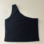 Double Zero Black ribbed one shoulder crop top Photo 4
