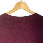 Athleta  Rest Day Crew Neck Sweater Cotton Silk Burgundy Purple Asymmetrical S Photo 4