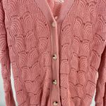 Andree by Unit  pink v-neck cardigan open knit lightweight 2X plus office casual Photo 1