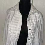VTG WHITE WESTERN PLEATED CONCHO BUTTON DOWN SHIRT Size M Photo 2