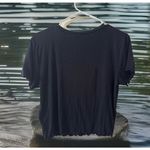 Wild Fable Y2K Womens Baby TEE Black Sz XXL Crop Top Sunflower Embroidered Chic Photo 3