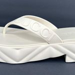 Gucci Platform Thong Mystic White Rubber Women Logo Sandals Size EU 40 Photo 10