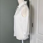 H&M White Sleeveless Blouse with Ruffle Neck Photo 3