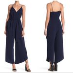 Abound  Navy V-Neck Tie Waist Jumpsuit Small Photo 1