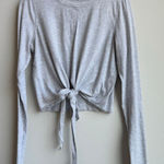 Lululemon  Time to Restore Nulu Long Sleeve Shirt Gray Size 6 Yoga Tie Wrap Top Photo 0