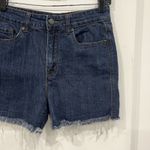 BDG Women’s High Rise Cutoff Denim Jean Dark Wash Shorts Raw Hem 28 Waist Photo 1