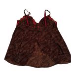 Victoria's Secret Leopard Print Hot Pink Lace/Velvet Trim Babydoll Camisole Sz L Photo 1