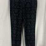 Floral Corduroy Pull On Skinny Pants Womens Medium Grey Goth Gray Photo 0