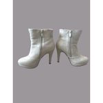 2 Lips Too Gray Ankle Booties Women’s Size 6 Ice Silver Side Zipper Y2K Photo 2