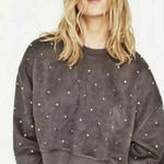 ZARA  Women's Brown Studded Crewneck Sweater Photo 0