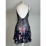 Frederick's of Hollywood Women’s Silk floral slip dress. Navy blue burnout Sz SMALL Photo 4