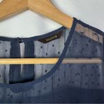 Boutique Clovis Navy Blue Swiss Dot Pleated Bottom Knee Length Dress 10 Photo 3