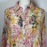 Pilcro | Anthropologie Smocked Buttondown Boho Blouse Women’s Size XXSP Pink Photo 5