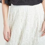 $ 458 NWOT See by Chloe Eyelet Lasercut Pleated Midi Skirt White Size 40/ US 6 Photo 4